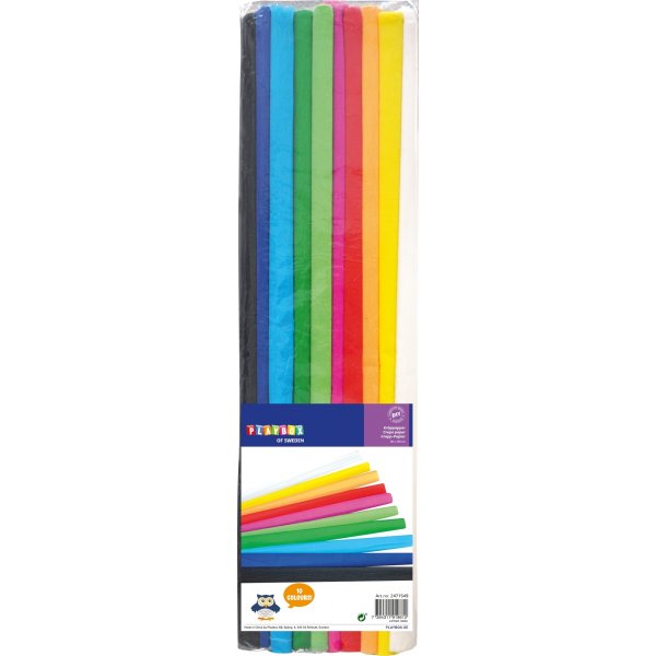 Crpepapierset verschillende kleuren 50 x 200 cm - 10 st
