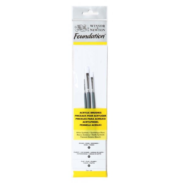 Synthetische penselenset W&N Foundation Acryl - Nr. 3
