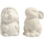 Spaardier - wit - egel en haas - 2 st