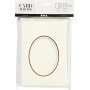 Passepartout kaart met envelop - gebroken wit - ovaal met gouden rand - 10 sets