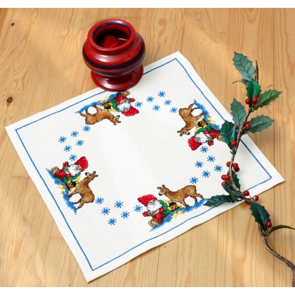 Borduurpakket Canvas - Kerstman met hert