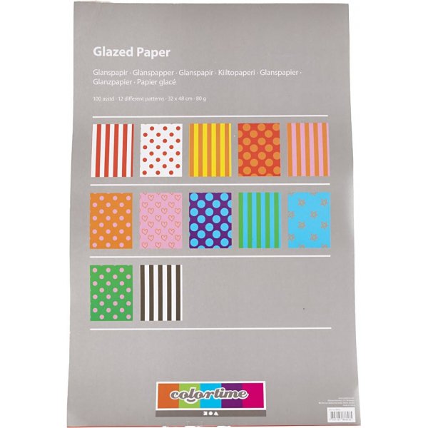 Glanzend papier - gemengde kleuren - Patroon - 100 vellen Glanzend papier - gemengde kleuren - Patroon - 100 vellen