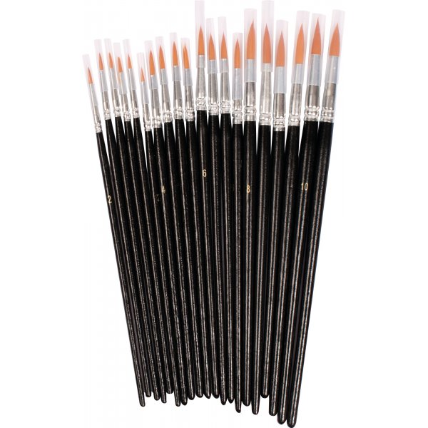 Synthetische penselenset rond - 5 maten - 20 st