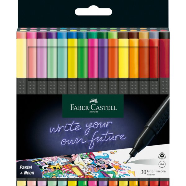 Vezelpennenset - Faber-Castell - Grip Finepen - 30 kleuren