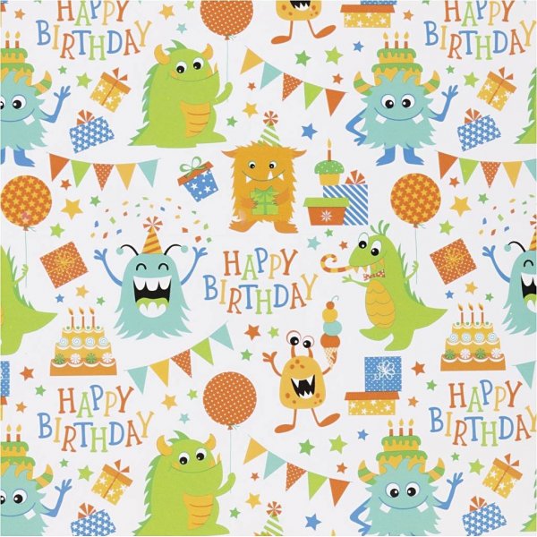 Cadeaupapier - vrolijke kleuren - Verjaardag - 100 meter