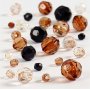 Harmony kunststof facetkralen - gemengd - goudkleurig - 50 gr