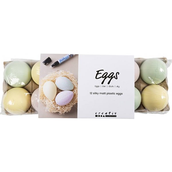 Plastic eieren - pastelkleuren - 12 st Plastic eieren - pastelkleuren - 12 st