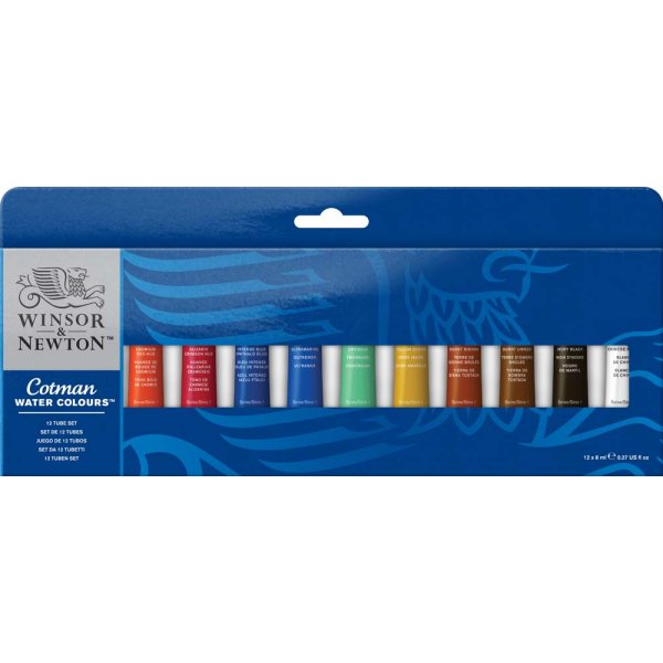 Aquarelverf W&N Cotman Tuber - Verfset 12 kleuren