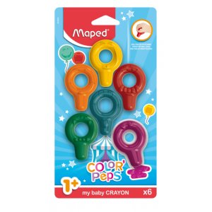 De krijtjesset - Maped - Baby plastic kleurpotloden 6-pack De krijtjesset - Maped - Baby plastic kleurpotloden 6-pack