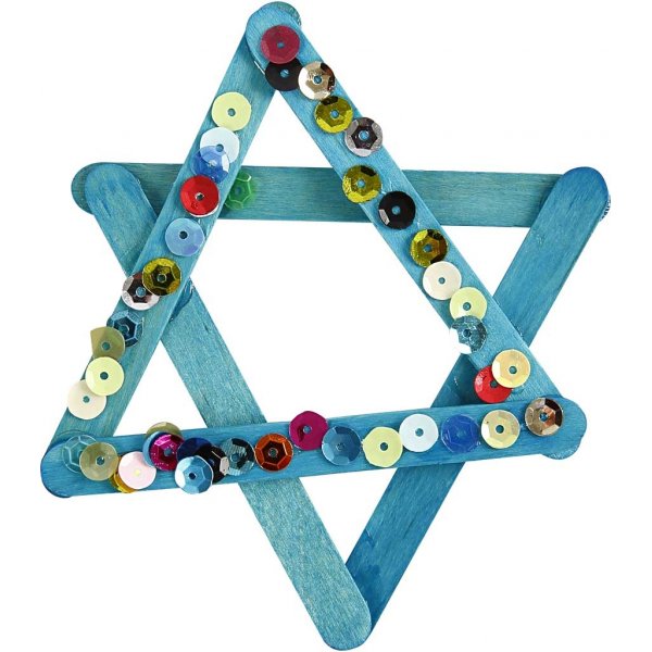 Glitter en houten stokjes - gemengde kleuren