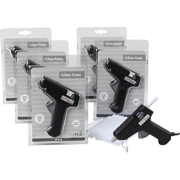Lijmpistolen met lijm -130 °C - Lage temperatuur - Set van 6 pistolen en 200 lijmpatronen Lijmpistolen met lijm -130 °C - Lage temperatuur - Set van 6 pistolen en 200 lijmpatronen