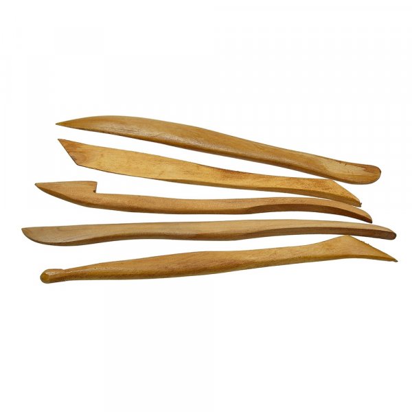 Boetseergereedschapset hout 20 cm - 5-delig