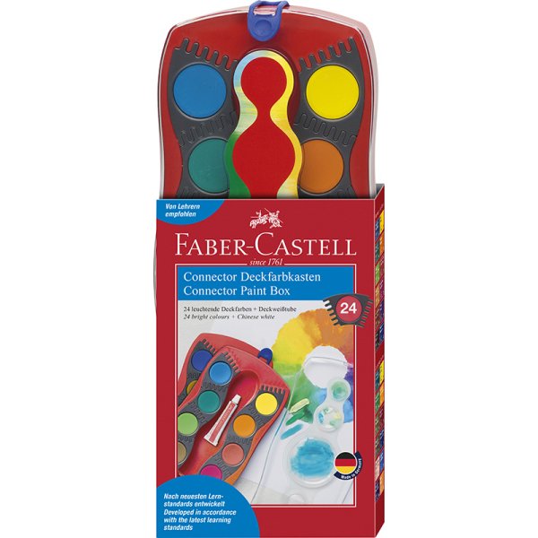 Kleurenset - Faber-Castell - Connector verfdoos - Rood - 24 kleuren