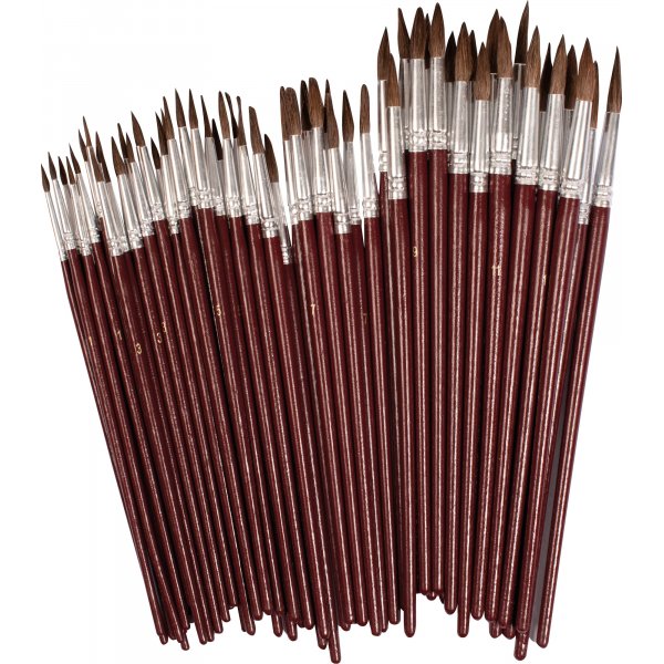 Aquarelpenselenset - 6 maten - 72 st