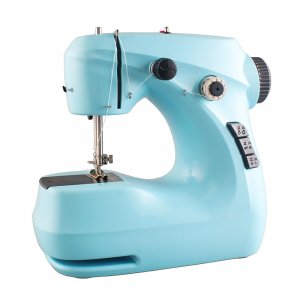 Mini-naaimachine met voetpedaal en ledverlichting FHSM-211 blauw Mini-naaimachine met voetpedaal en ledverlichting FHSM-211 blauw