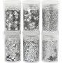 Glitter en pailletten - zilver - 6 x 5 gr