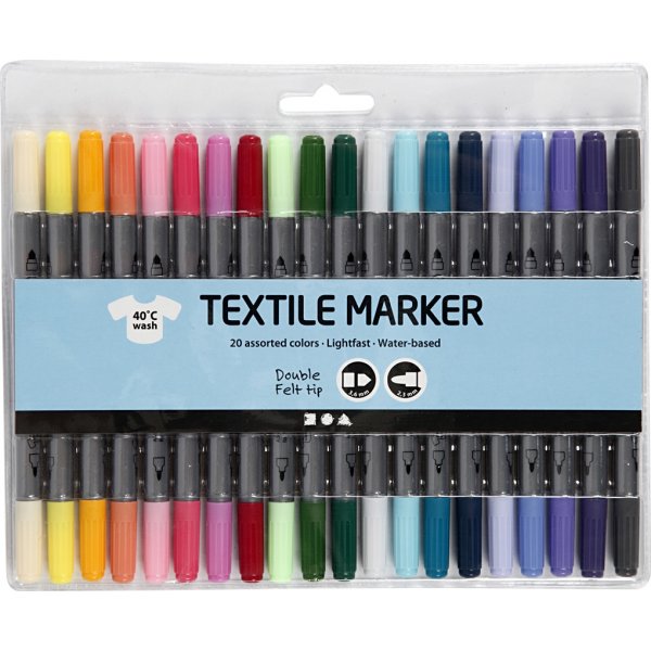 Textielstiften - complementaire kleuren - 20 st