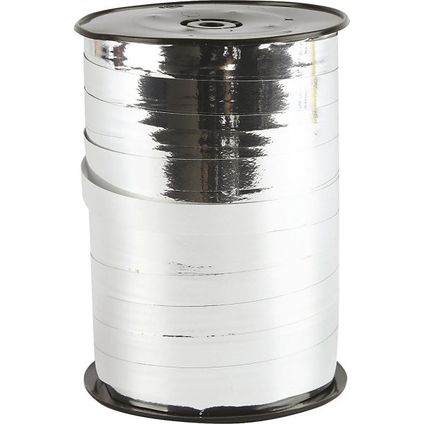 Cadeaukoord - metallic zilver - glanzend - 250 m Cadeaukoord - metallic zilver - glanzend - 250 m