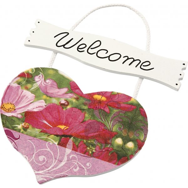 Hart met bordje - 10 st Hart met bordje - 10 st