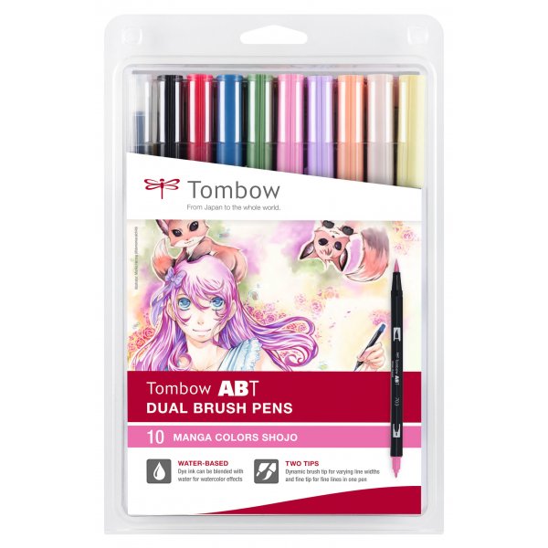 Tombow ABT Dual Brush Pen Manga Shojo 10-pack Tombow ABT Dual Brush Pen Manga Shojo 10-pack