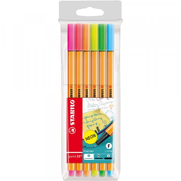 Fineliner Point 88 6-pack - Neon