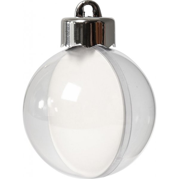 Decoratieve bal - transparant - 5 cm - 10 st
