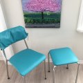 Klant imago Bekledingsstof Vinyl / Kunstleer Turquoise - 140 cm
