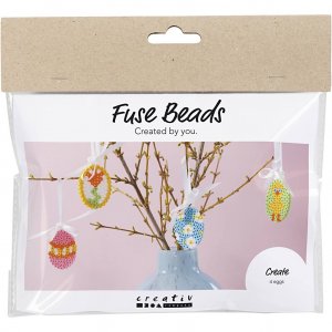 Mini DIY-kit met buisvormige kralen - Hangende decoraties in de vorm van eieren - diverse kleuren Mini DIY-kit met buisvormige kralen - Hangende decoraties in de vorm van eieren - diverse kleuren