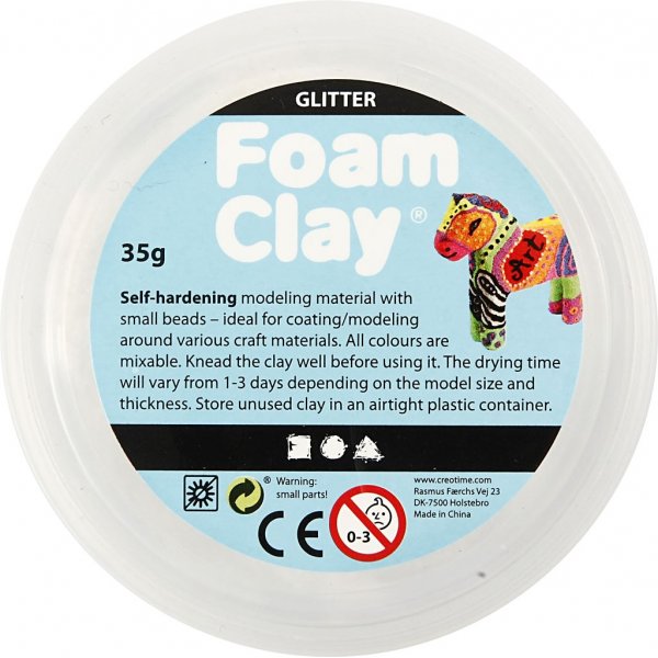 Foam Clay® - wit - glitters - 35 gr Foam Clay® - wit - glitters - 35 gr