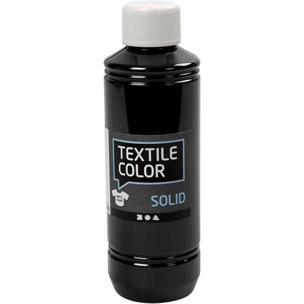 Textiel Solide textielverf - zwart - dekkend - 250 ml Textiel Solide textielverf - zwart - dekkend - 250 ml