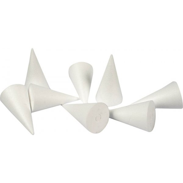 Piepschuim kegels - wit - 5,5 cm - 50 st