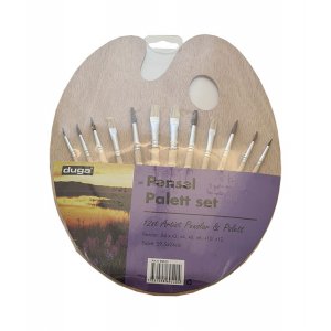 Palet van 18 cm met 12 penselen Palet van 18 cm met 12 penselen