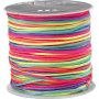 Meerkleurige strikkoord - neonkleuren - 28 m