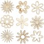 Houten decoraties - Bloemen - 45 st