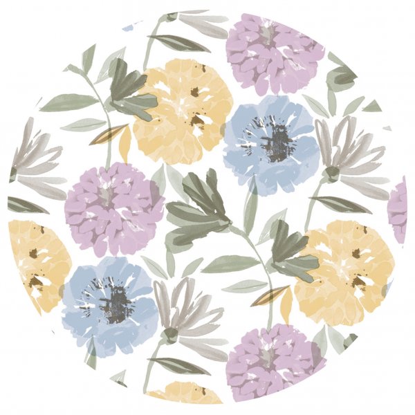 Dekzeil PVC Rond Bloemen - Multi