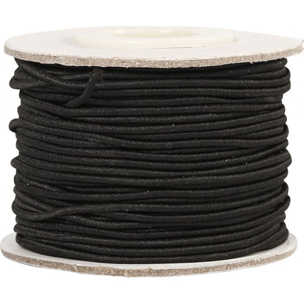 Elastisch koord 1 mm - zwart - 25 m