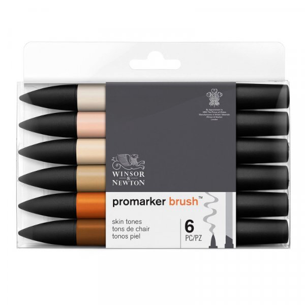 BrushMarker W&N - Huidtinten 6 pennen