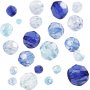Harmony kunststof facetkralen - gemengd - blauwe harmonie - 45 gr