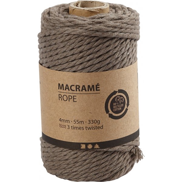Macramégaren - lichtbruin - Ø4 mm - 55 m Macramégaren - lichtbruin - Ø4 mm - 55 m