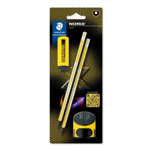 NORIX HB potloden met gum en puntenslijper - 2-pack NORIX HB potloden met gum en puntenslijper - 2-pack