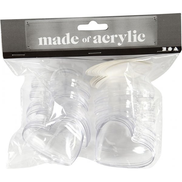 Decoratief hart - transparant - 10 st Decoratief hart - transparant - 10 st