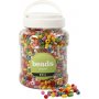 Houten kralen - gemengde kleuren en maten - 400 ml
