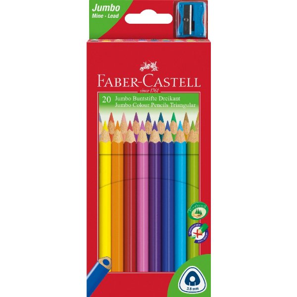 Kleurpotloden Jumbo Triangle - 20 kleuren