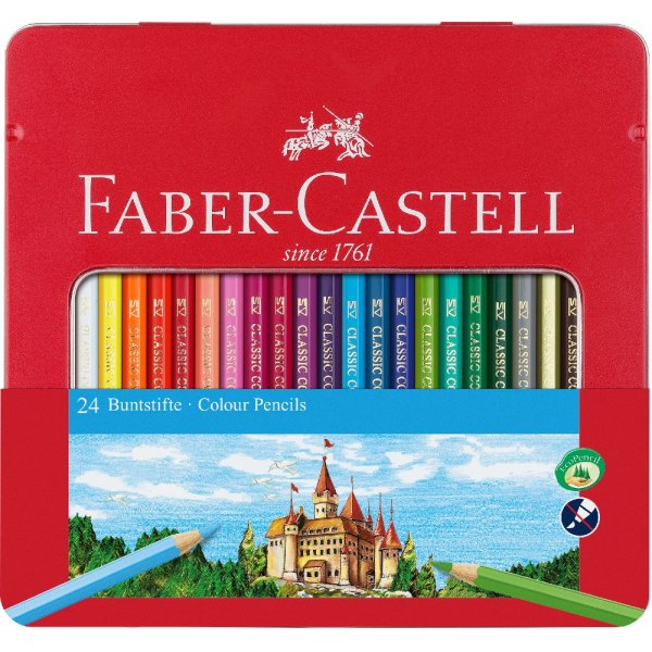 Kleurpotloden Hexagonal Castle Metalen etui - 24 kleuren