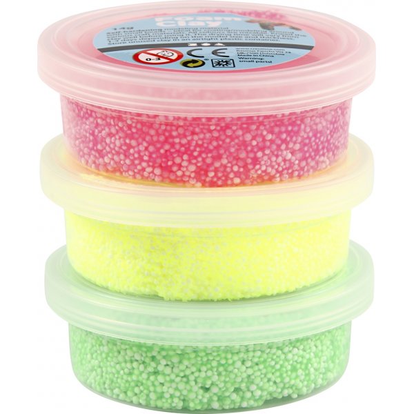 Foam Clay® - lichtgroen - neonroze - neongeel - 3 x 14 gr Foam Clay® - lichtgroen - neonroze - neongeel - 3 x 14 gr