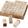 Stempels - letters en cijfers - 13 x 13 mm - 42 st