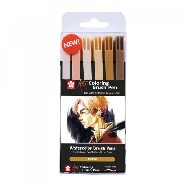 Brush pen Sakura Koi Coloring Brush 6 pennen - Portret