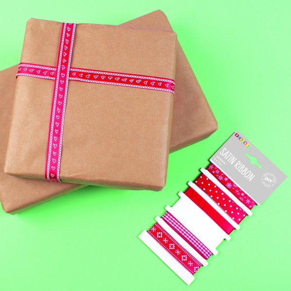 Satijnen lintmix - 6 st