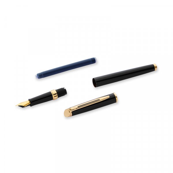 Vulpen Waterman Hémisphère - Zwart Goud Trim - Medium Blauw Vulpen Waterman Hémisphère - Zwart Goud Trim - Medium Blauw