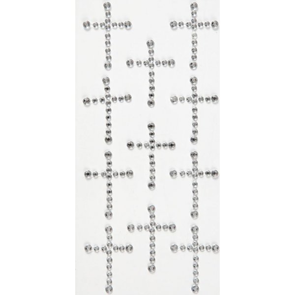 Strass kruis - zilver - 11 st